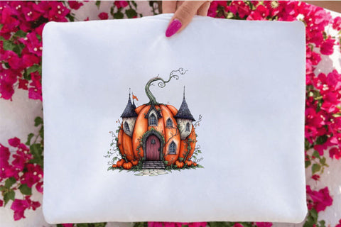 Halloween Pumpkin House Clipart Bundle Sublimation SVGArt 