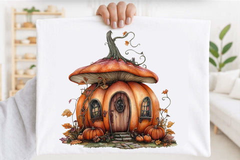 Halloween Pumpkin House Clipart Bundle Sublimation SVGArt 