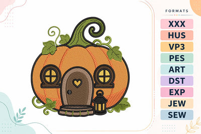 Halloween Pumpkin House Embroidery Design Embroidery/Applique DESIGNS sg embroidery 