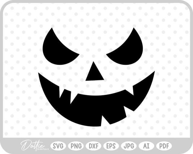 Halloween Pumpkin Jack O Lantern Face SVG DottieDigitals 