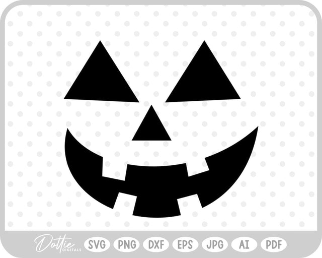 Halloween Pumpkin Jack O Lantern Face SVG DottieDigitals 