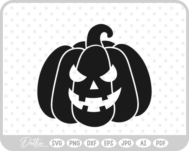 Halloween Pumpkin Jack O Lantern Face SVG DottieDigitals 