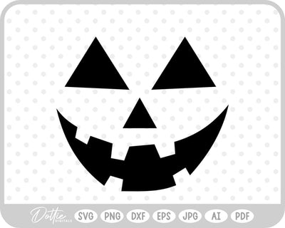 Halloween Pumpkin Jack O Lantern Face SVG DottieDigitals 