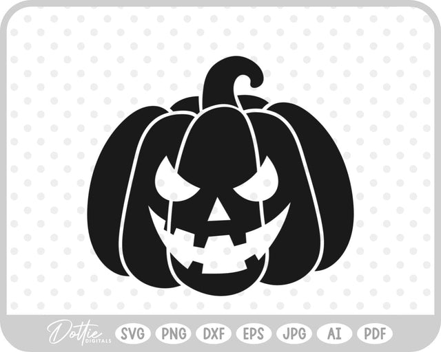 Halloween Pumpkin Jack O Lantern Face SVG DottieDigitals 