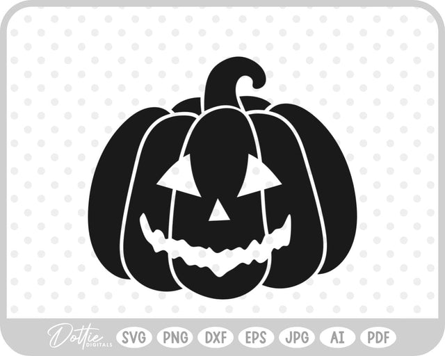 Halloween Pumpkin Jack O Lantern Face SVG DottieDigitals 