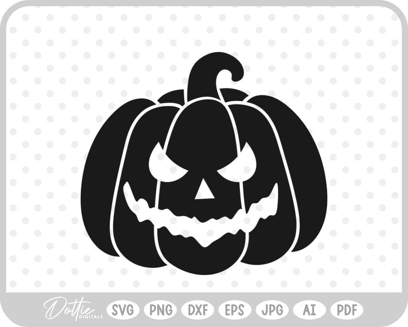 Halloween Pumpkin Jack O Lantern Face SVG DottieDigitals 