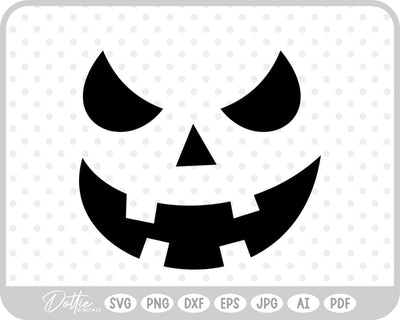 Halloween Pumpkin Jack O Lantern Face SVG DottieDigitals 