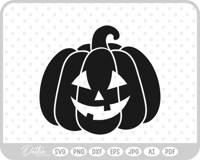 Halloween Pumpkin Jack O Lantern Face SVG DottieDigitals 
