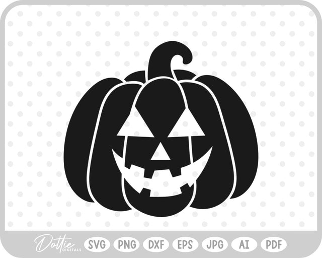 Halloween Pumpkin Jack O Lantern Face SVG DottieDigitals 