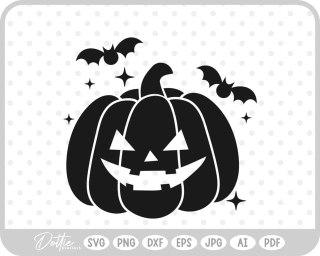 Halloween Pumpkin Jack O Lantern SVG DottieDigitals 