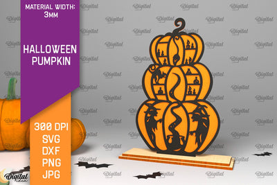 Halloween Pumpkin Laser Cut Design. Halloween Decoration SVG SVG Evgenyia Guschina 