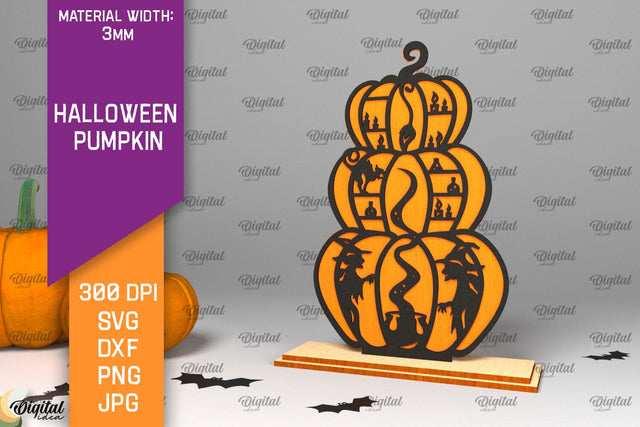 Halloween Pumpkin Laser Cut Design. Halloween Decoration SVG SVG Evgenyia Guschina 