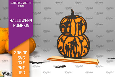 Halloween Pumpkin Laser Cut Design. Halloween Decoration SVG SVG Evgenyia Guschina 