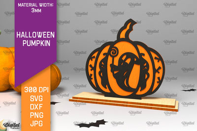 Halloween Pumpkin Laser Cut Design. Halloween Decoration SVG SVG Evgenyia Guschina 