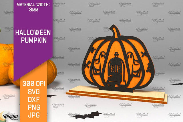 Halloween Pumpkin Laser Cut Design. Halloween Decoration SVG SVG Evgenyia Guschina 