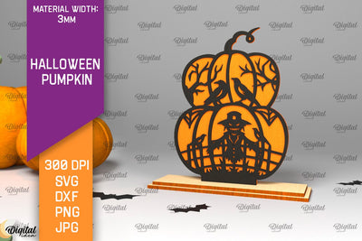 Halloween Pumpkin Laser Cut Design. Halloween Decoration SVG SVG Evgenyia Guschina 