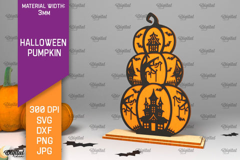 Halloween Pumpkin Laser Cut Design. Halloween Decoration SVG SVG Evgenyia Guschina 