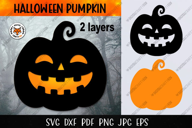 Halloween Pumpkin Laser Cut SVG, Jack O Lantern SVG SVG Digital Craftyfox 
