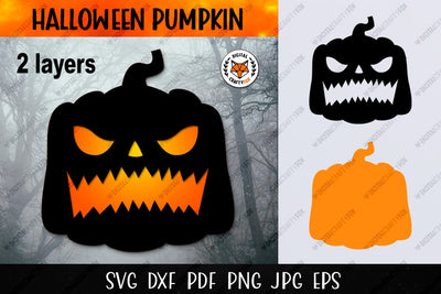 Halloween Pumpkin Laser Cut SVG, Jack O Lantern SVG SVG Digital Craftyfox 
