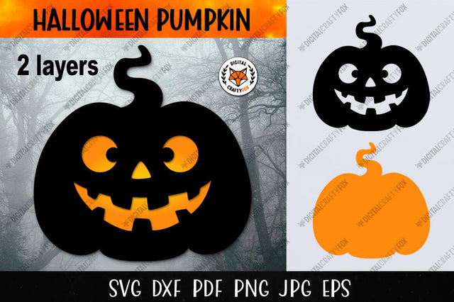 Halloween Pumpkin Laser Cut SVG, Jack O Lantern SVG SVG Digital Craftyfox 