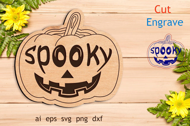 Halloween pumpkin laser engraving, Spooky svg, Magnet laser cut SVG AnastasiyaArtDesign 