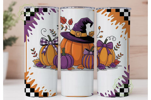 Halloween Pumpkin Patch Tumbler Wrap Sublimation PixelChick 