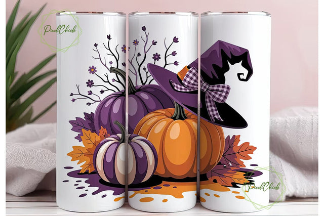 Halloween Pumpkin Patch Tumbler Wrap Sublimation PixelChick 