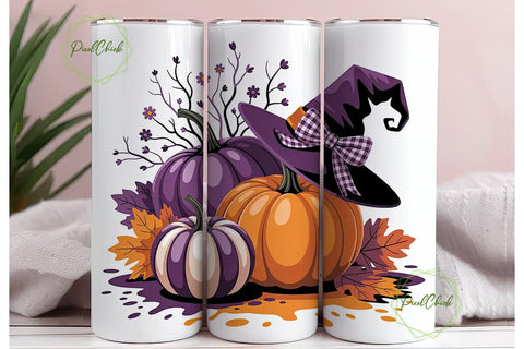 Halloween Pumpkin Patch Tumbler Wrap Sublimation PixelChick 