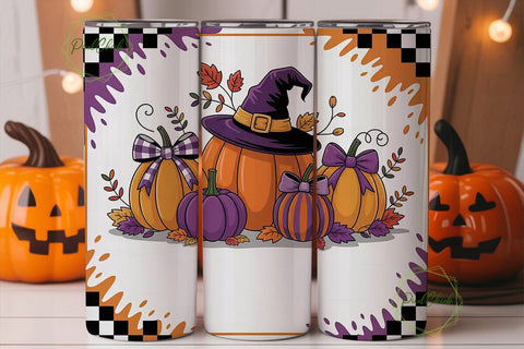 Halloween Pumpkin Patch Tumbler Wrap Sublimation PixelChick 