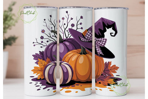 Halloween Pumpkin Patch Tumbler Wrap Sublimation PixelChick 