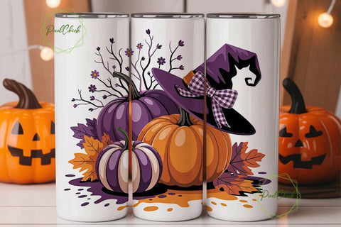 Halloween Pumpkin Patch Tumbler Wrap Sublimation PixelChick 