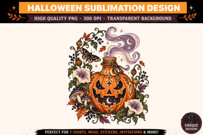 Halloween Pumpkin Potion PNG, Gothic Witchy Pumpkin Sublimation Design, Vintage Magic Pumpkin Clipart, Spooky Autumn T Shirt Graphic Sublimation BlackCatsMedia 