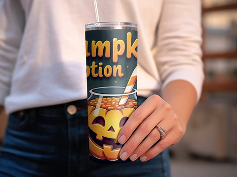 Halloween Pumpkin Potion Tumbler Wrap PNG Sublimation Luvleigh Digitals 