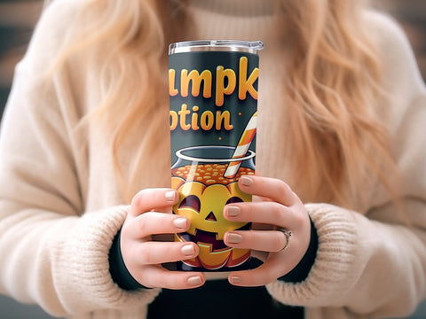 Halloween Pumpkin Potion Tumbler Wrap PNG Sublimation Luvleigh Digitals 