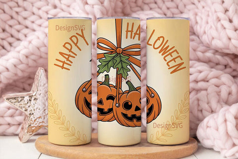 Halloween Pumpkin Ribbon 20oz Tumbler Sublimation DesignSVG 