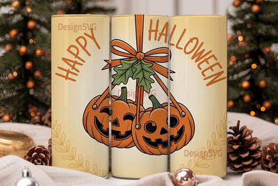 Halloween Pumpkin Ribbon 20oz Tumbler Sublimation DesignSVG 