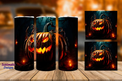 Halloween Pumpkin Skinny Tumbler Wrap Bundle | Halloween 20 oz Skinny Tumbler Wrap Sublimation Pumpkin Design Sublimation Sublimatiz Designs 