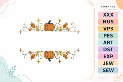 Halloween Pumpkin Split Monogram Frame Machine Embroidery Design Embroidery/Applique DESIGNS sg embroidery 