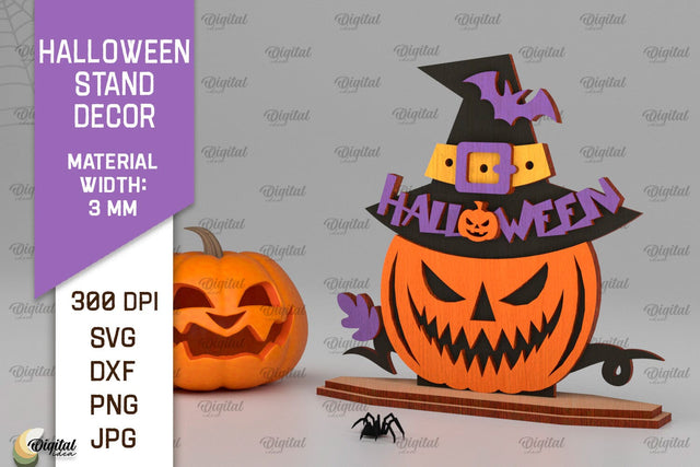 Halloween Pumpkin Stand Decor Laser Cut. Spooky Halloween SVG SVG Evgenyia Guschina 