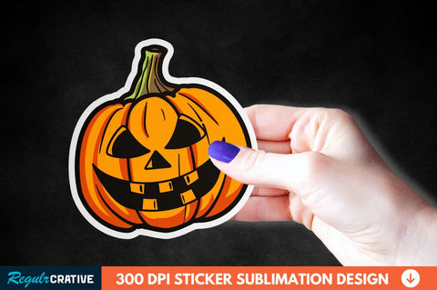 Halloween Pumpkin Sticker Clipart Bundle Sublimation Regulrcrative 