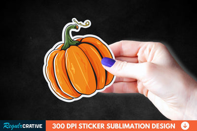 Halloween Pumpkin Sticker Clipart Sublimation Regulrcrative 