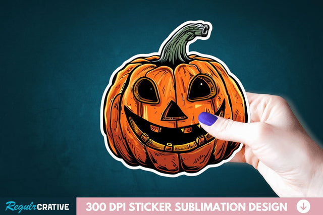 Halloween Pumpkin Sticker Clipart Sublimation Regulrcrative 
