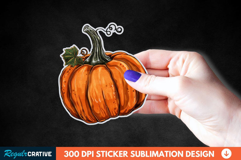 Halloween Pumpkin Sticker Clipart Sublimation Regulrcrative 