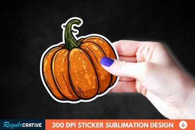 Halloween Pumpkin Sticker Clipart Sublimation Regulrcrative 