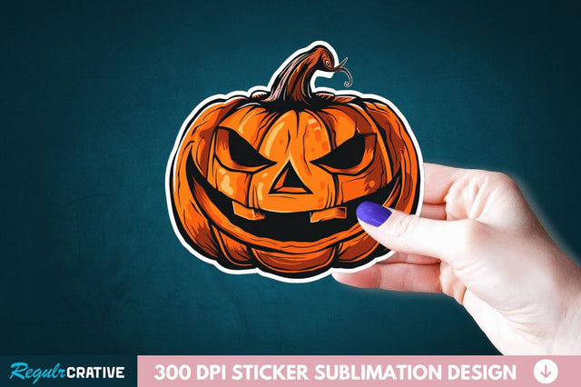 Halloween Pumpkin Sticker Clipart Sublimation Regulrcrative 