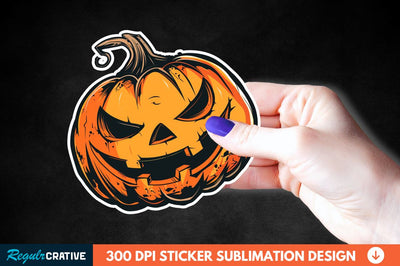Halloween Pumpkin Sticker Clipart Sublimation Regulrcrative 