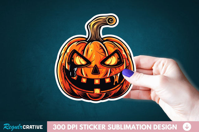 Halloween Pumpkin Sticker Clipart Sublimation Regulrcrative 