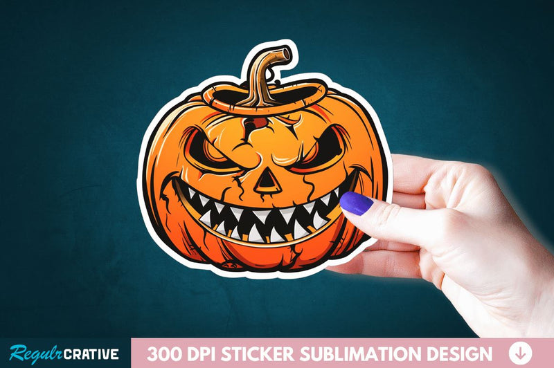 Halloween Pumpkin Sticker Clipart Sublimation Regulrcrative 