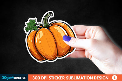 Halloween Pumpkin Sticker Clipart Sublimation Regulrcrative 