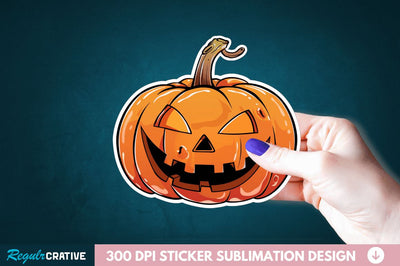 Halloween Pumpkin Sticker Clipart Sublimation Regulrcrative 